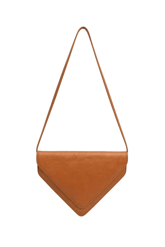 1970s Brown Leather Bag - Front View