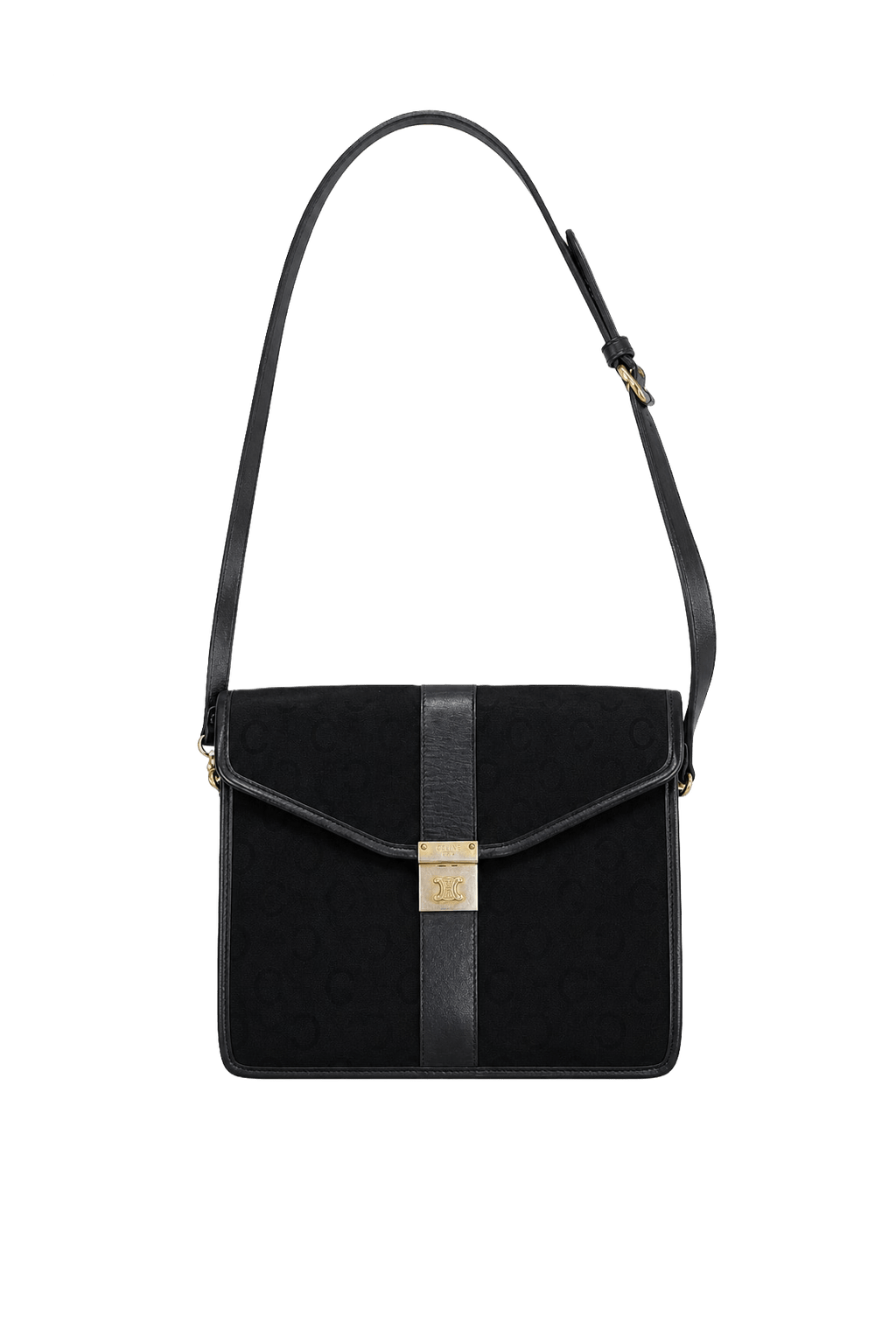 1980s Black Leather Bag - Front View