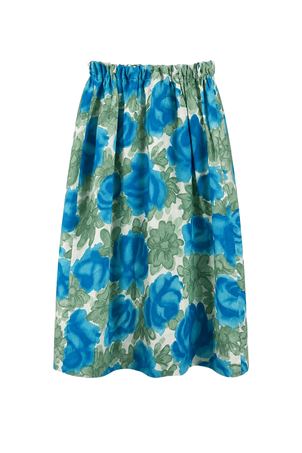 1960s Blue Cotton Skirt - Front View