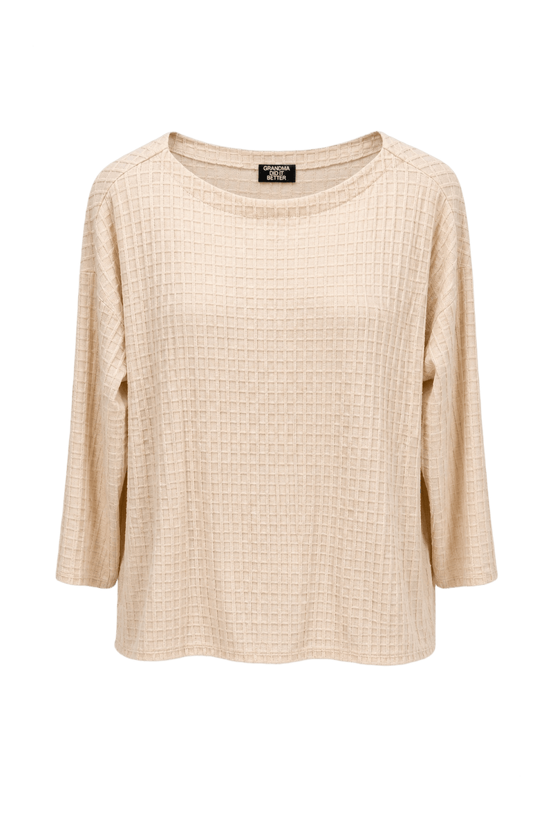 1990s Cream Cotton Blend Blouse - Front View