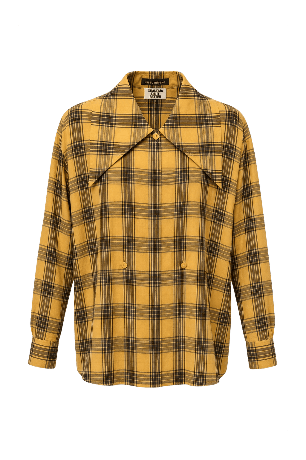 1980s Yellow Cotton Shirt - Front View