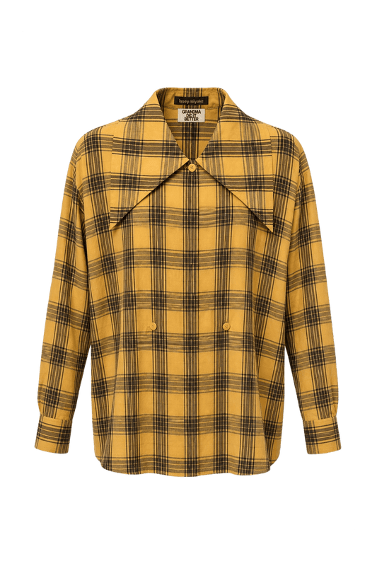 1980s Yellow Cotton Shirt - Front View