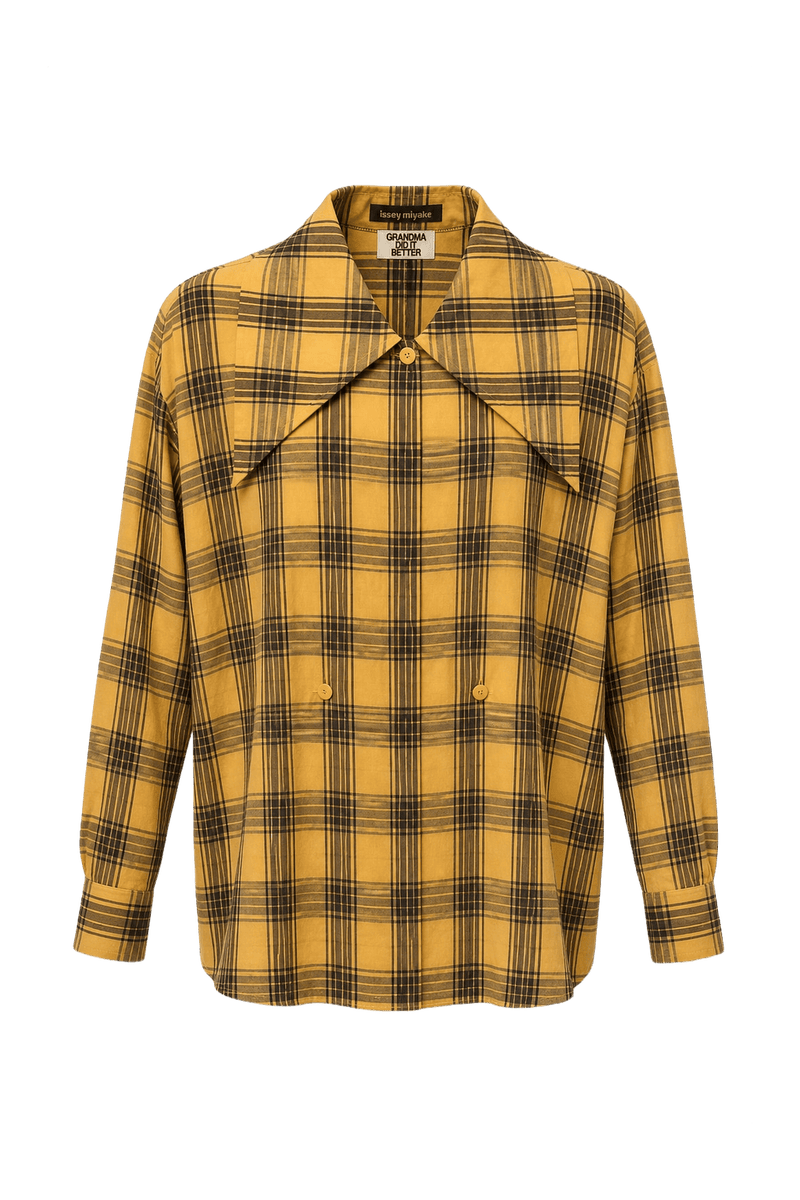 1980s Yellow Cotton Shirt - Front View