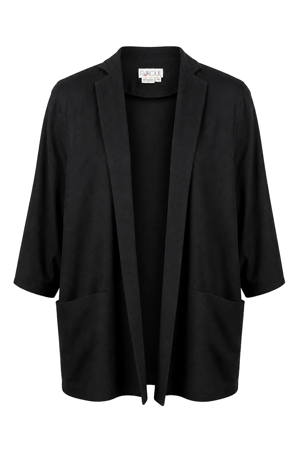 1990s Black Cotton Blazer - Front View