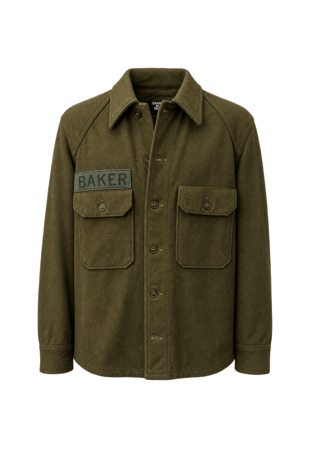 1940s Army Green Wool Jacket - Front View