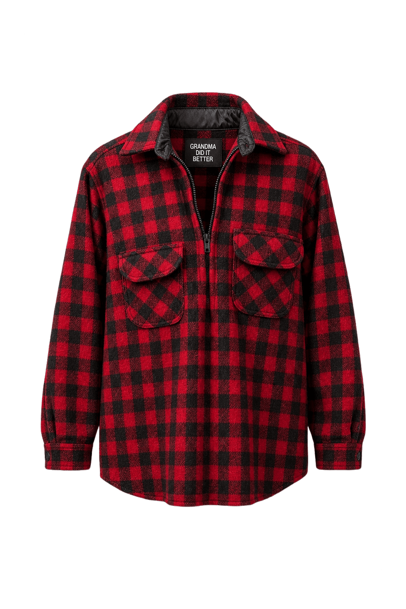 1990s Red Flannel Shirt - Front View