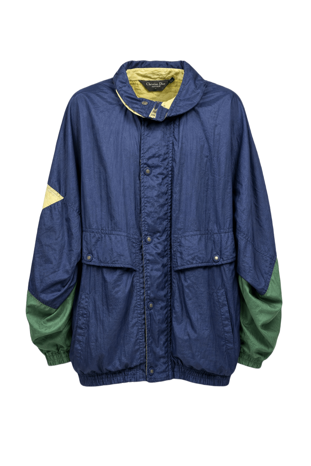 1980s Navy Blue Nylon Jacket - Front View