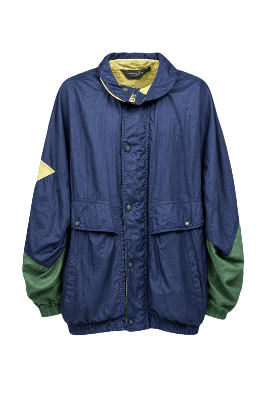 1980s Navy Blue Nylon Jacket - Front View