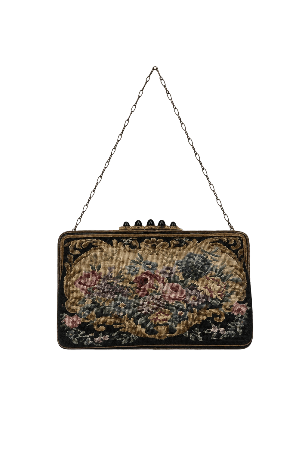 1930s Multicolor Fabric Bag - Front View