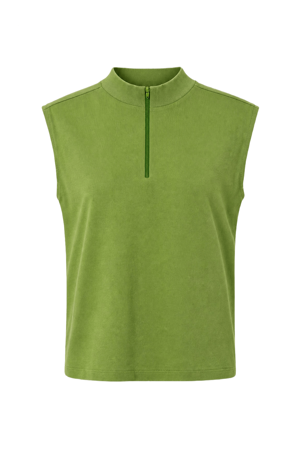 1960s Lime Green Cotton Tank Top - Front View