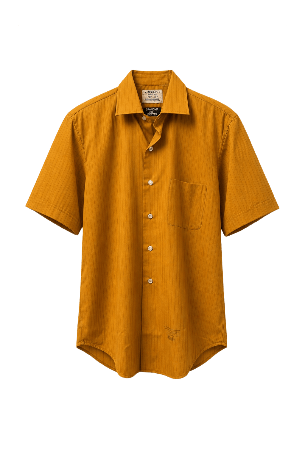 1980s Bright Orange Cotton Blend Shirt - Front View