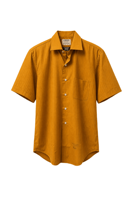 1980s Bright Orange Cotton Blend Shirt - Front View