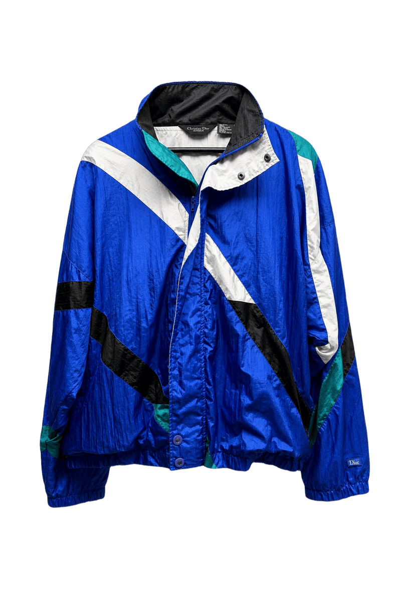 1980s Blue Nylon Windbreaker - Front View