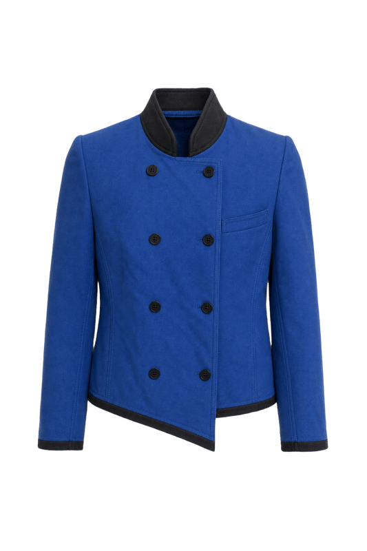 1980s Royal Blue Polyester Jacket - Front View