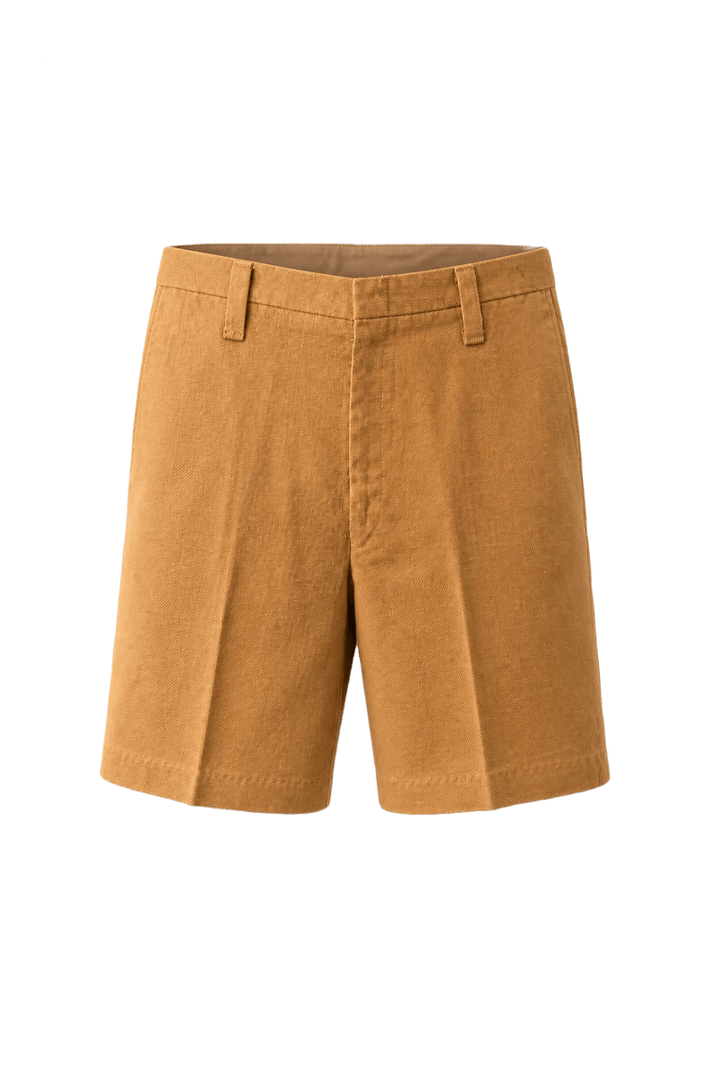 1970s Mustard Yellow Cotton Shorts - Front View