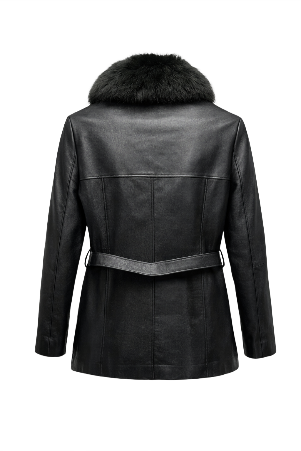 1990s Black Leather Jacket - Back View