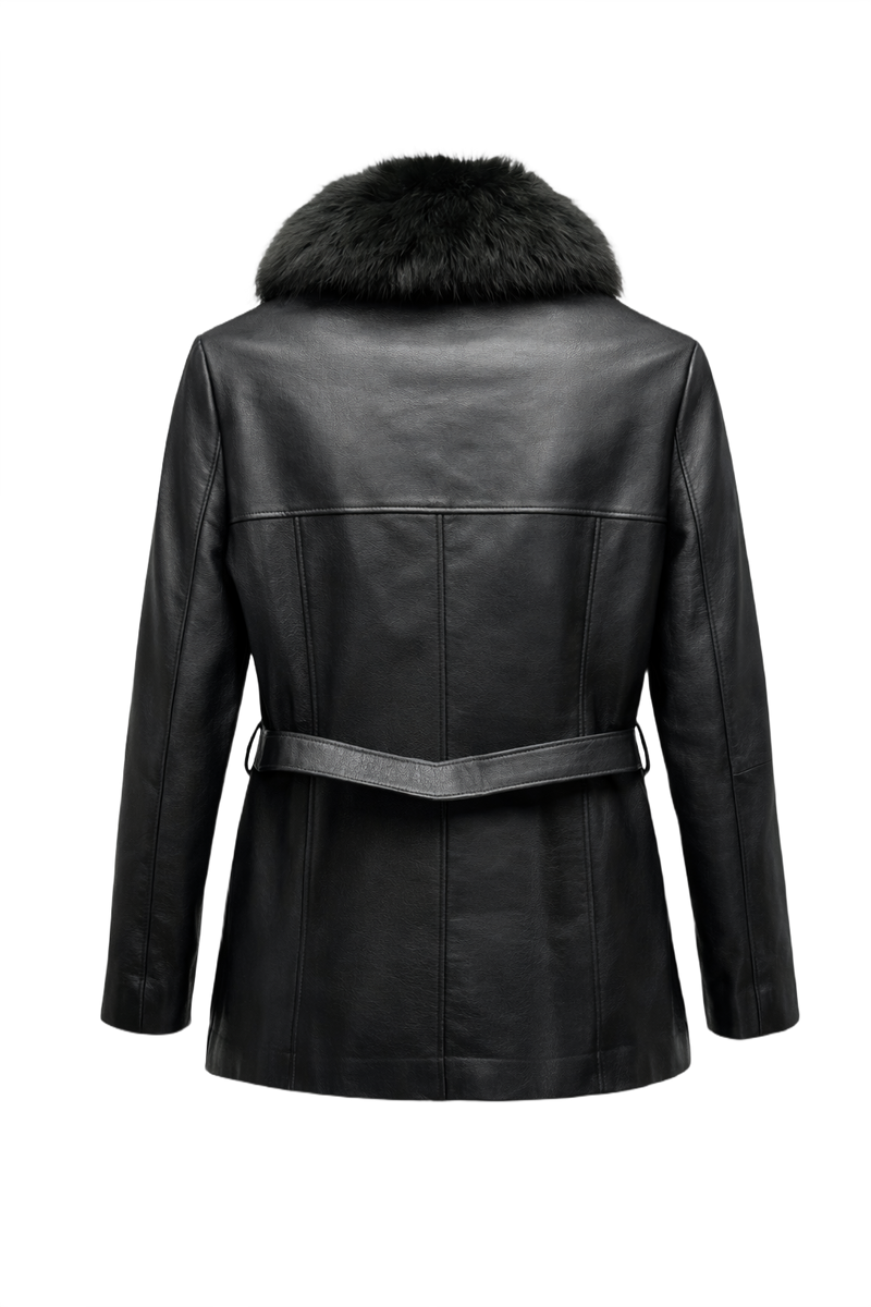 1990s Black Leather Jacket - Back View