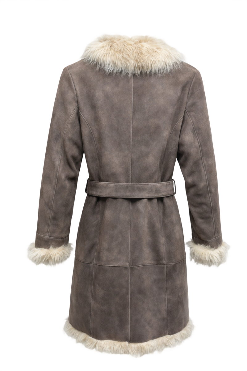 1970s Brown Suede Coat - Back View