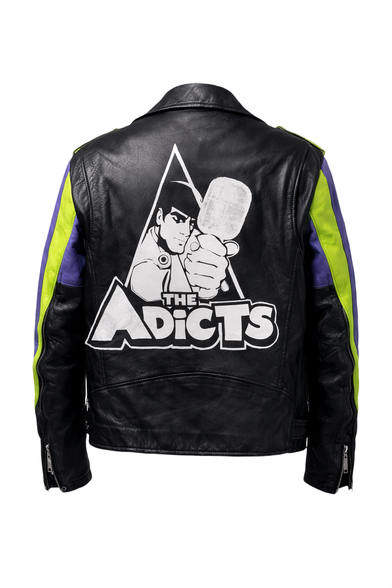 1990s Black Leather Jacket - Back View