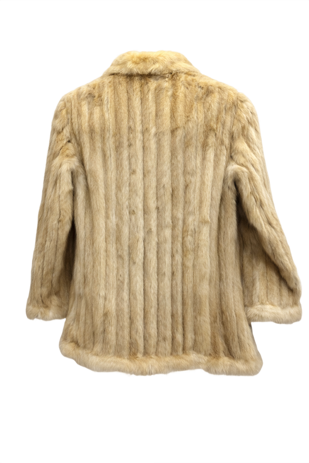 1980s Cream Fur Coat - Back View