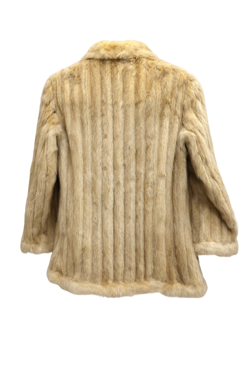 1980s Cream Fur Coat - Back View
