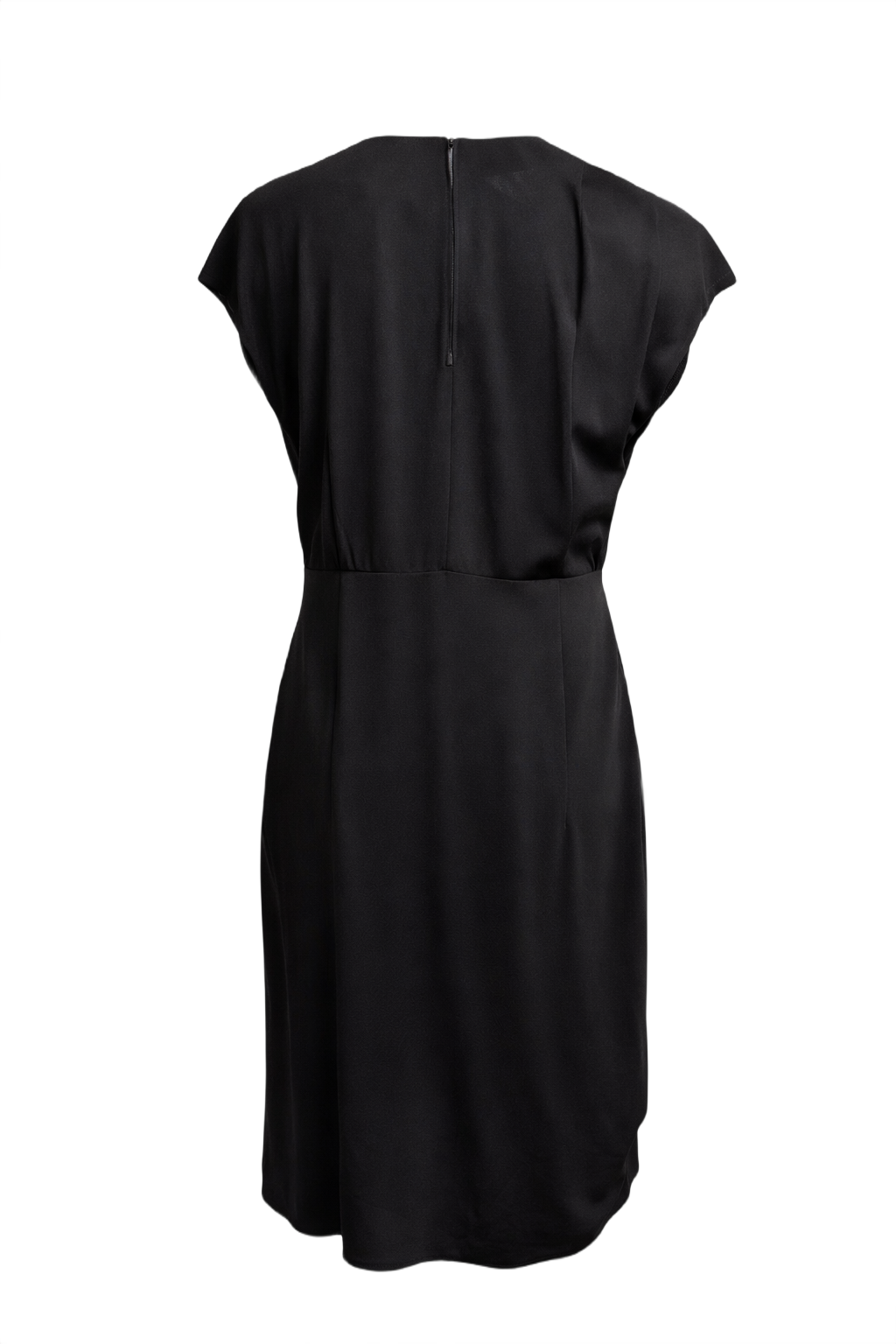 1960s Black Polyester Dress - Back View