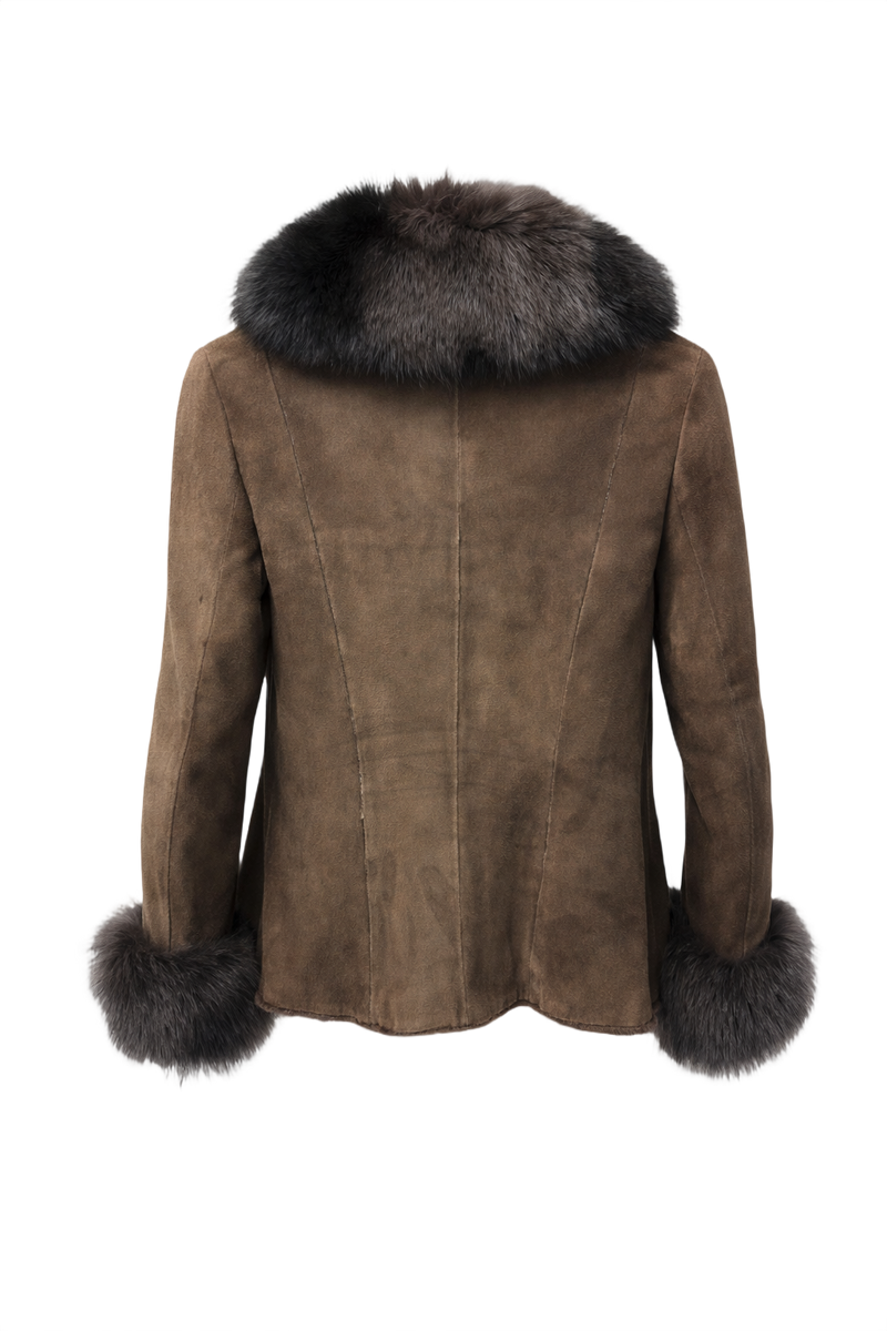 1970s Brown Suede Jacket - Back View