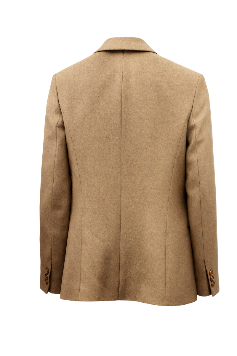 1990s Beige Wool Blazer - Back View