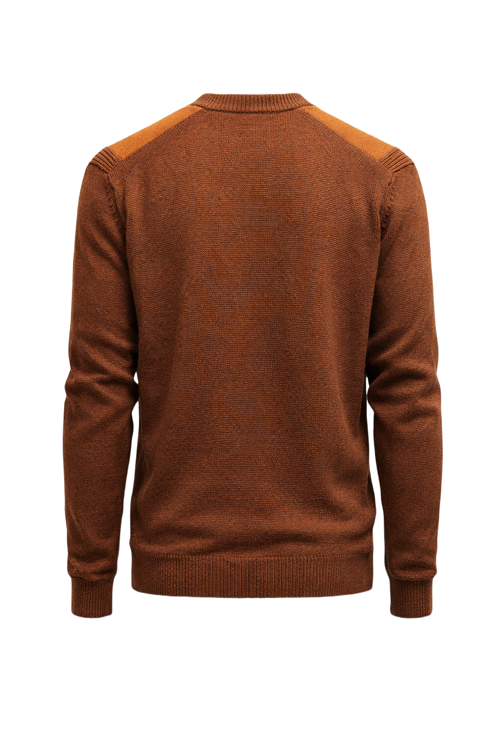 1960s Rust Wool and Suede Cardigan - Back View