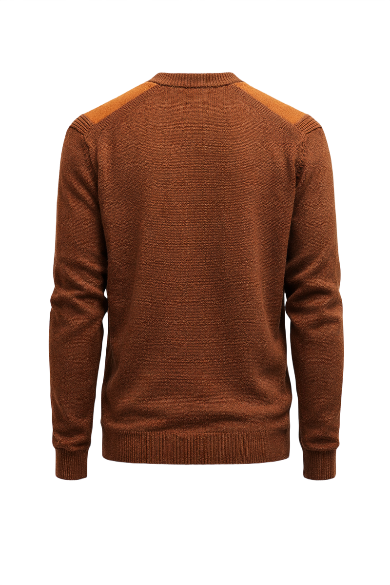 1960s Rust Wool and Suede Cardigan - Back View
