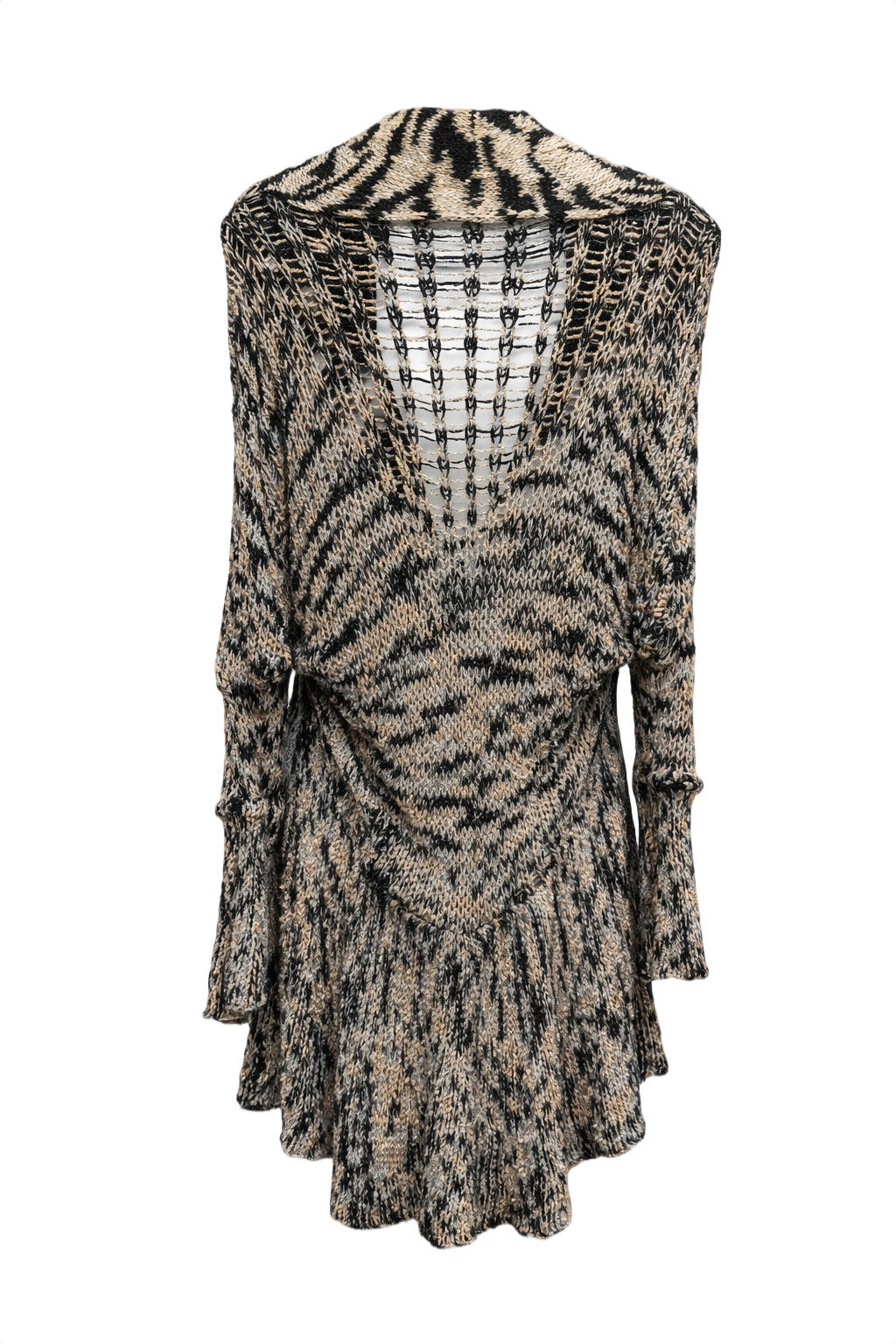 1970s Black Knit Cardigan - Back View