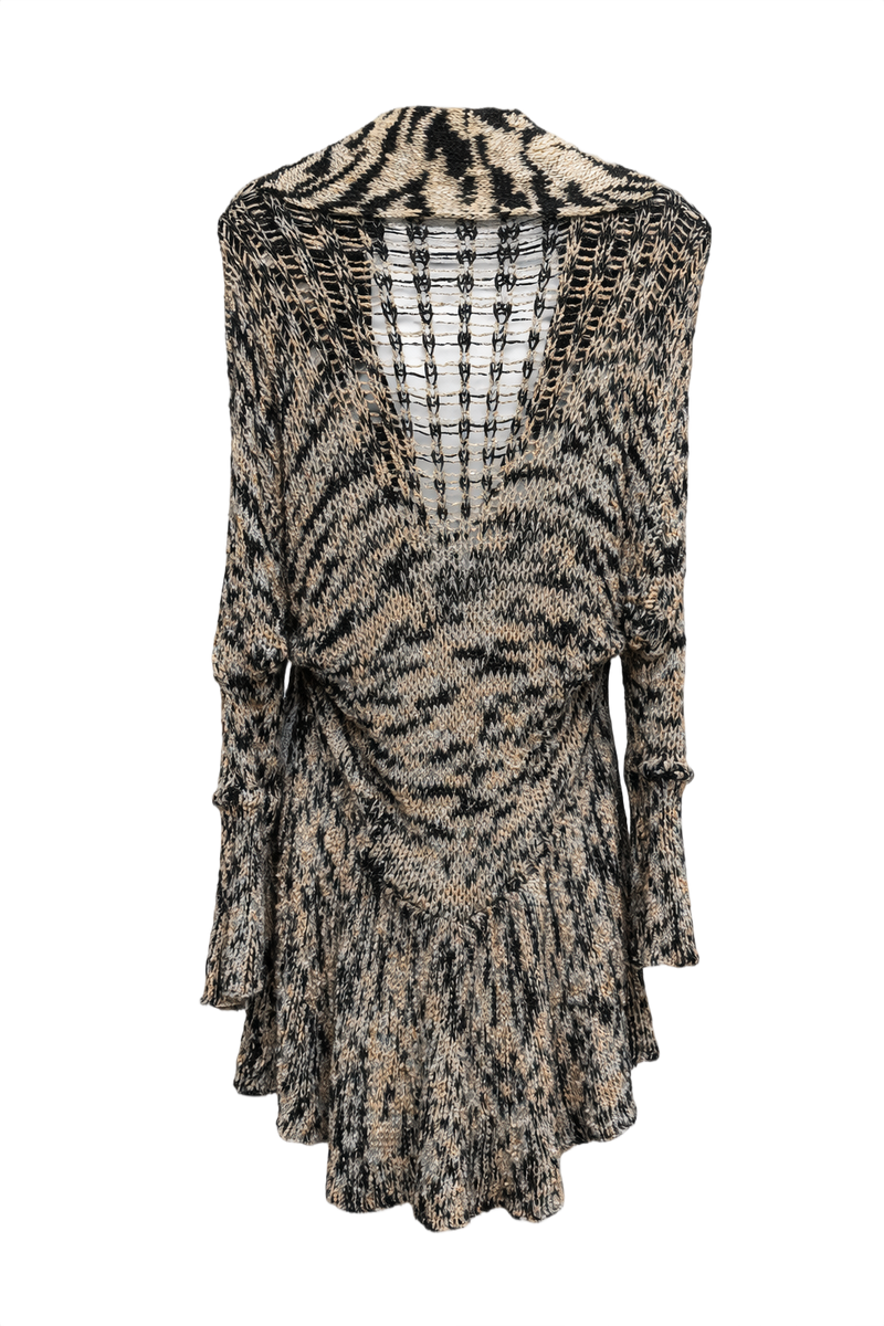 1970s Black Knit Cardigan - Back View