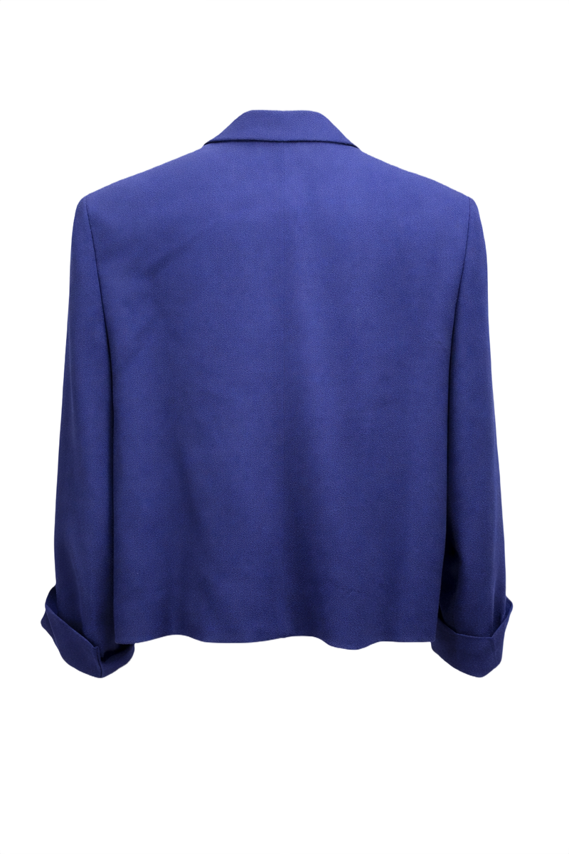 1980s Royal Blue Wool Jacket - Back View