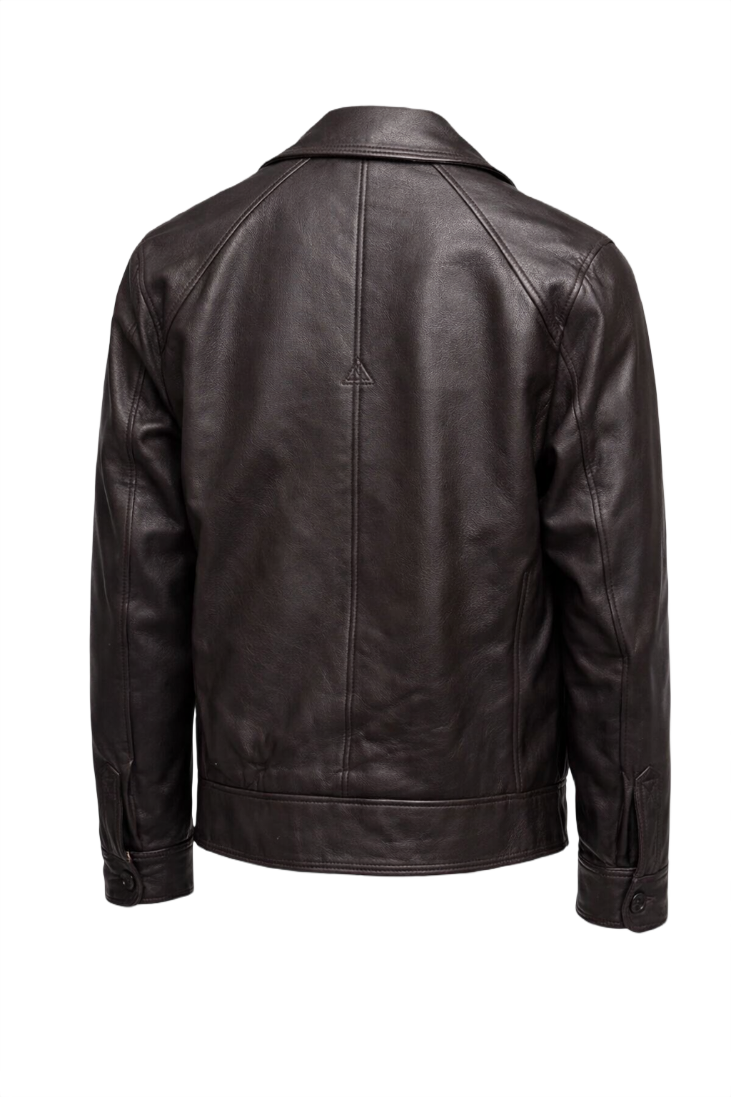 1970s Dark Brown Leather Jacket - Back View