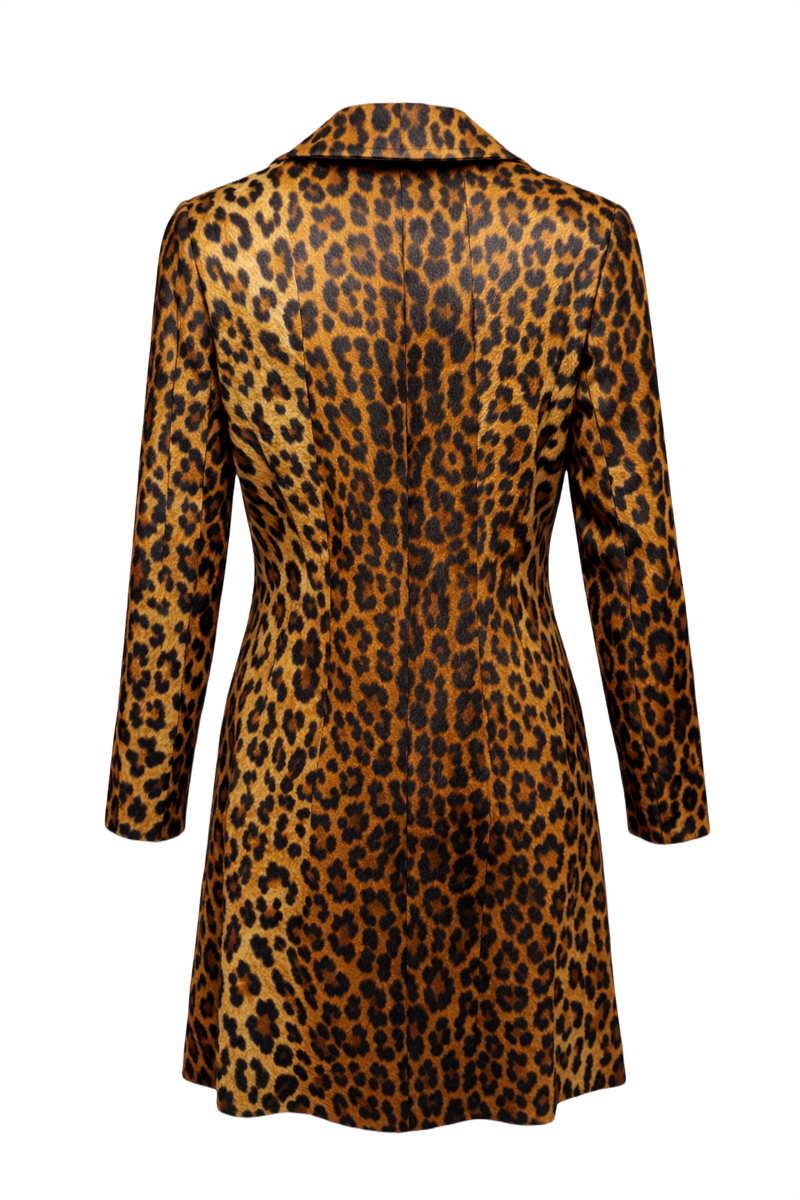 1990s Leopard Print Faux Fur Coat - Back View