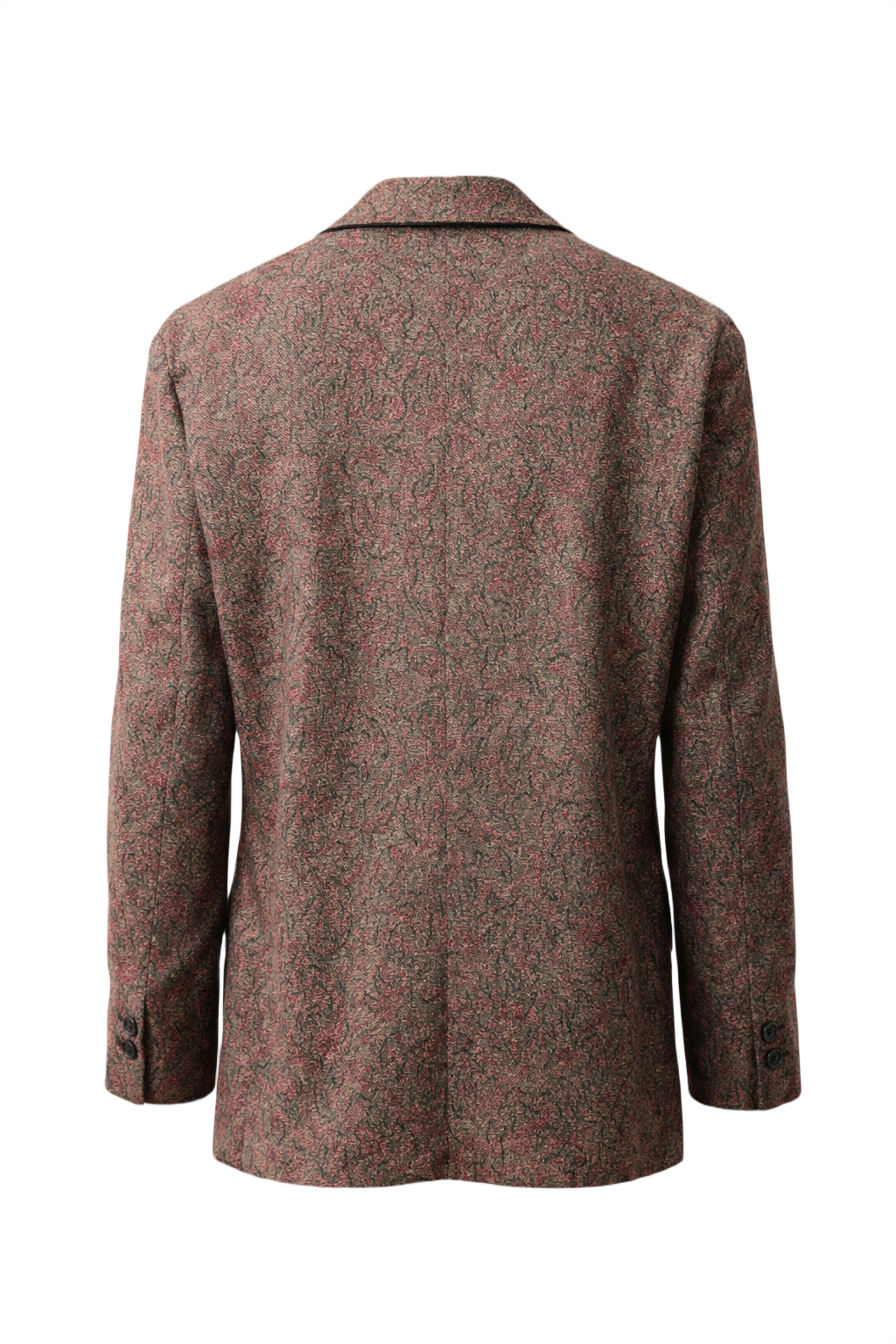 1980s Burgundy Wool Blend Blazer - Back View