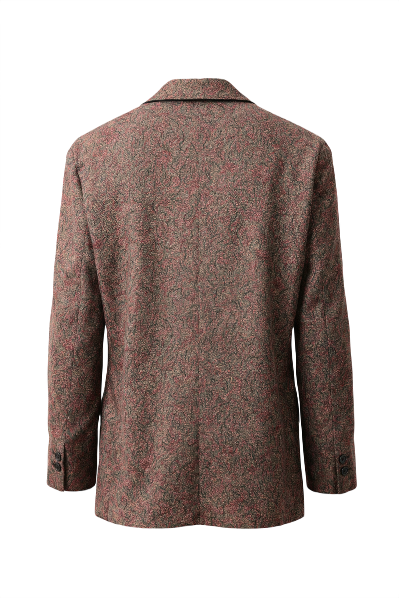 1980s Burgundy Wool Blend Blazer - Back View