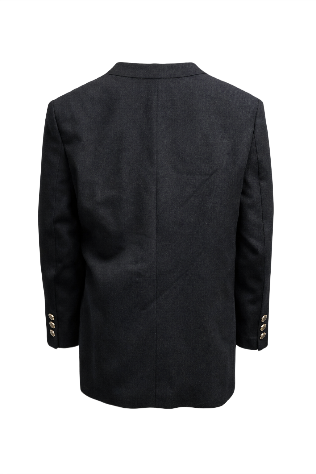1980s Black Wool Blazer - Back View