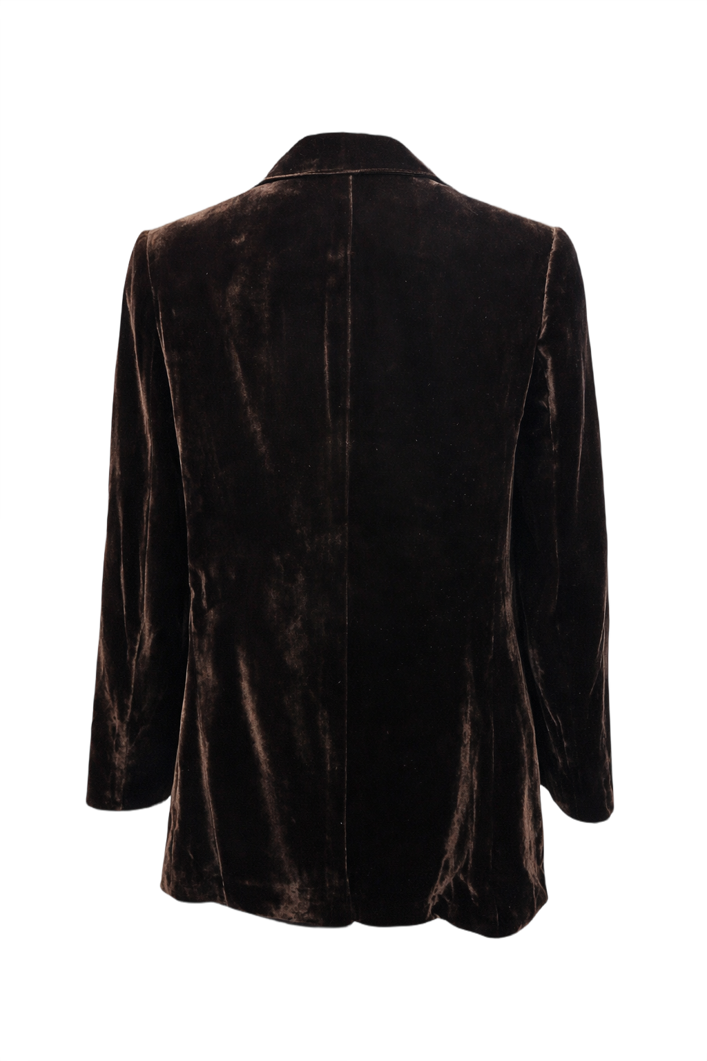 1990s Dark Brown Velvet Blazer - Back View