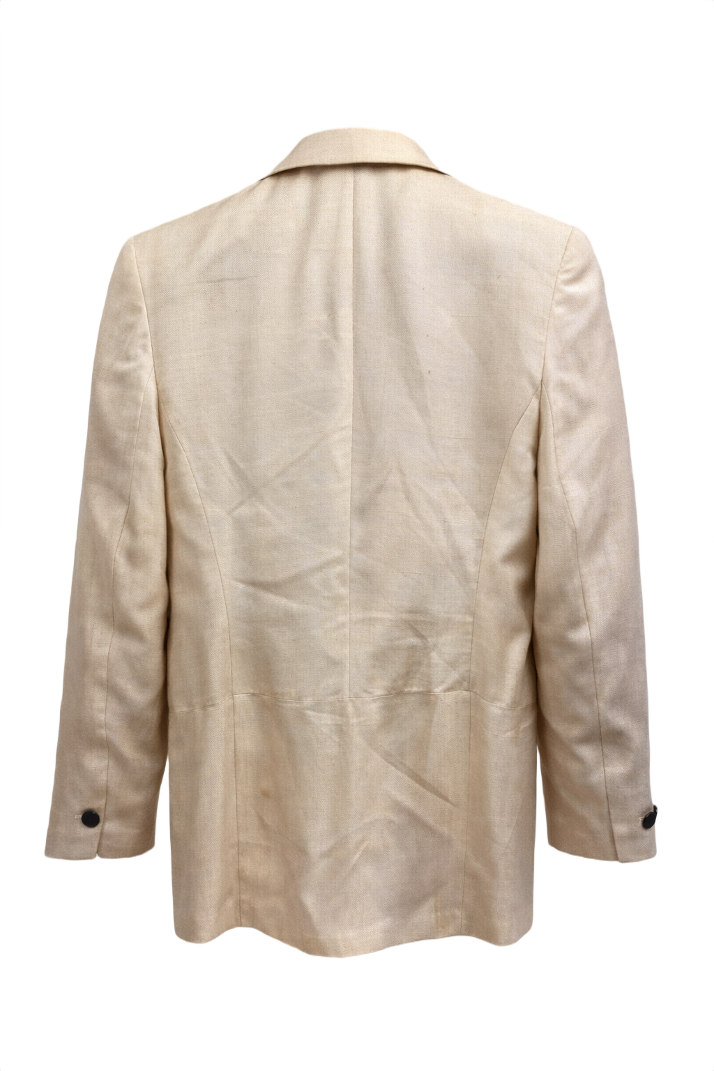 1980s Cream Silk Blazer - Back View