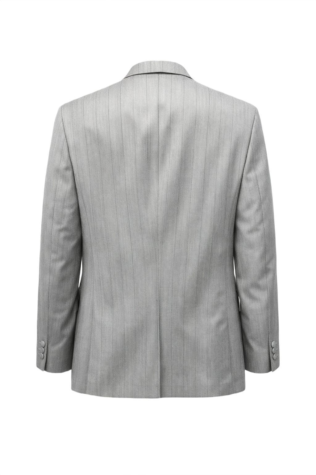 1980s Light Grey Wool Blazer - Back View