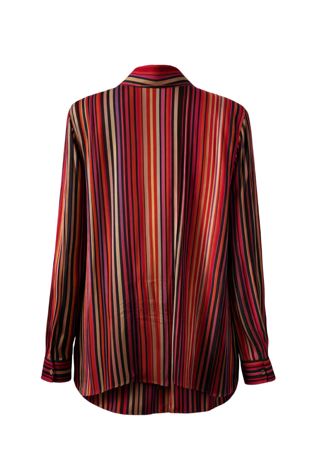 1970s Multicolor Silk Blouse - Back View