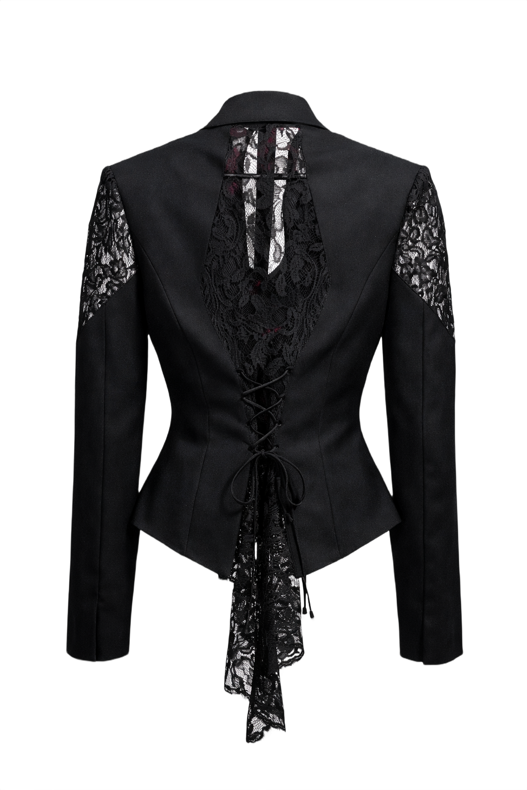 1990s Black Synthetic Blazer - Back View