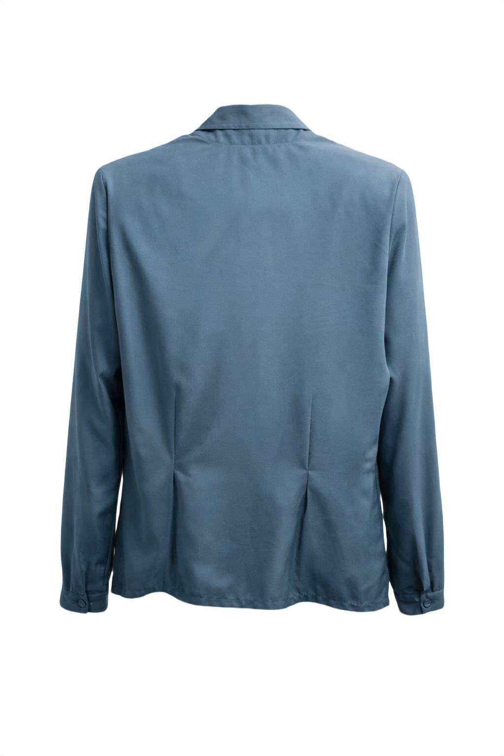 1980s Blue Silk Blouse - Back View