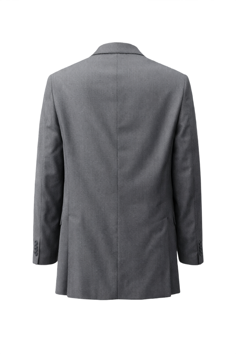 1980s Grey Wool Blazer - Back View