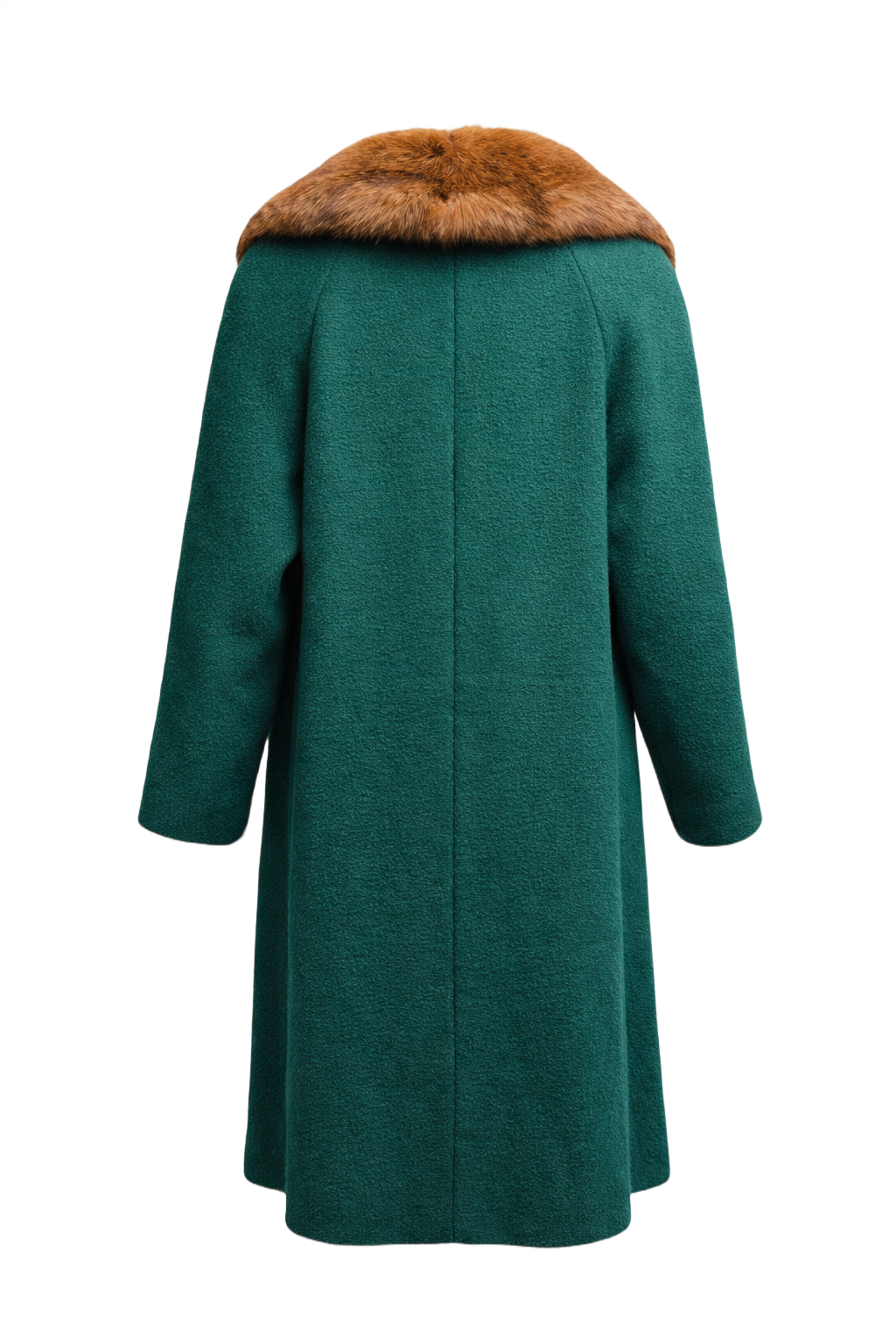 1960s Green Wool Coat - Back View