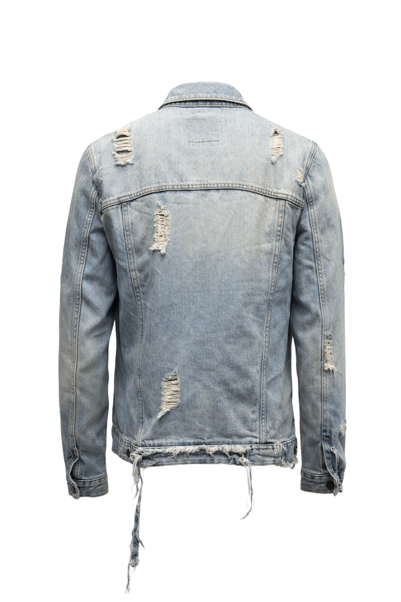 1990s Light Blue Denim Jacket - Back View