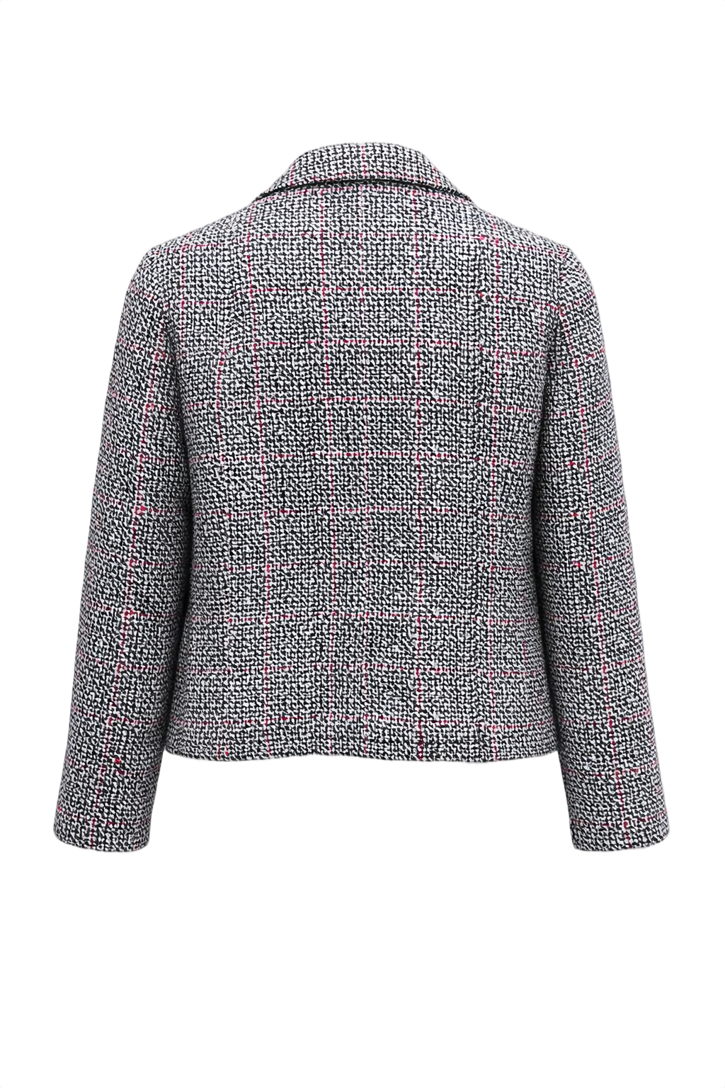 1960s Black and White Wool Blend Jacket - Back View