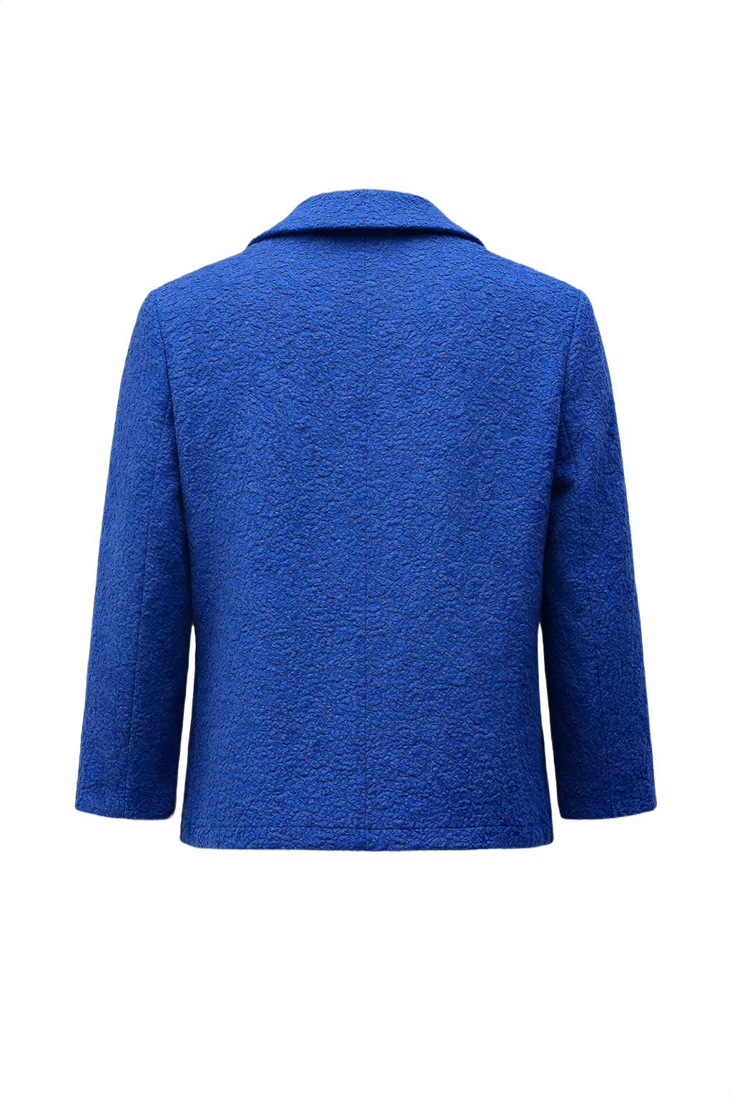 1960s Blue Unknown Fabric Jacket - Back View