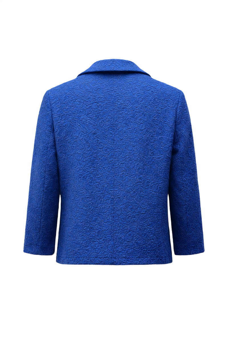 1960s Blue Unknown Fabric Jacket - Back View